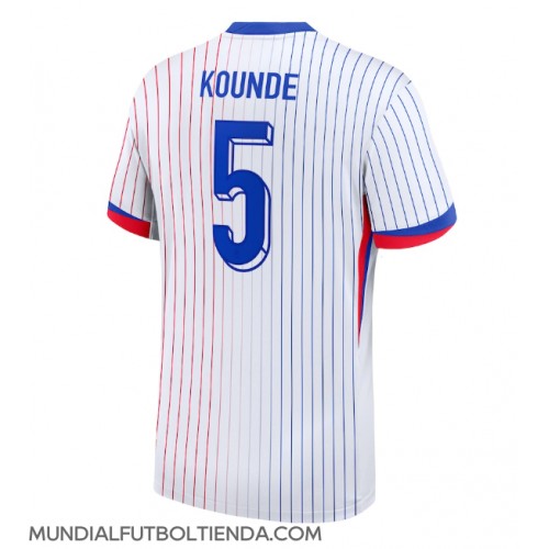 Camiseta Francia Jules Kounde #5 Segunda Equipación Replica Eurocopa 2024 mangas cortas